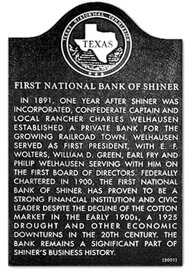 Our History • First National Bank of Shiner